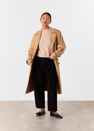 Petite High Waist Cord Barrel Jean