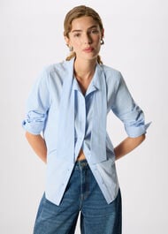 Scarf Stripe Cotton Shirt