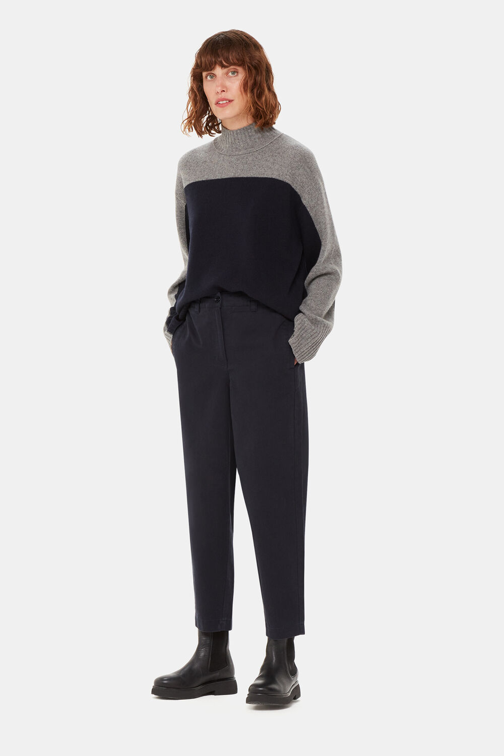 Washed Black Marie Elasticated Waist Chino