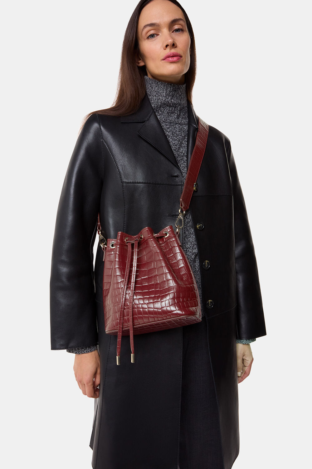 Giulia Croc Bucket Bag