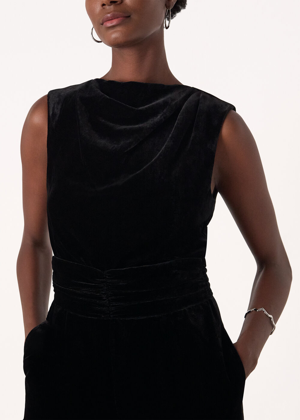 Velvet Twist Waist Jumpsuit