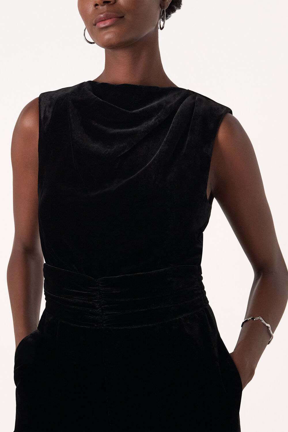 Velvet Twist Waist Jumpsuit