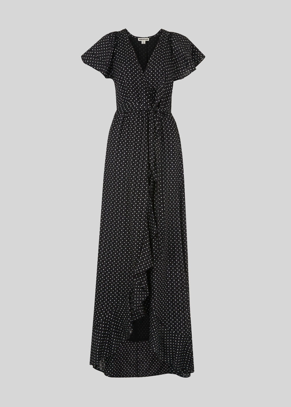 Spot Maxi Dress Black and White