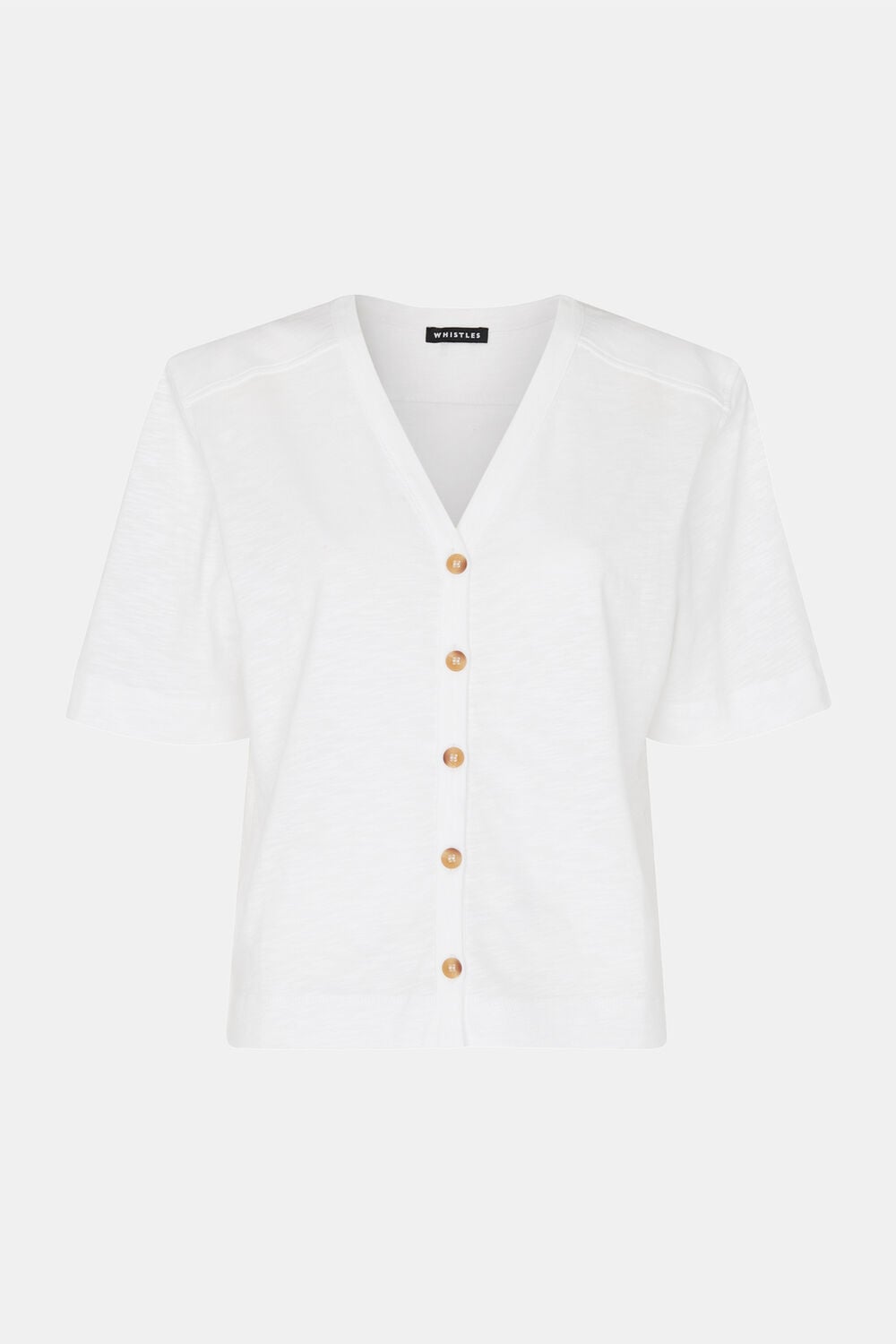 Ella V Neck Button Through Tee