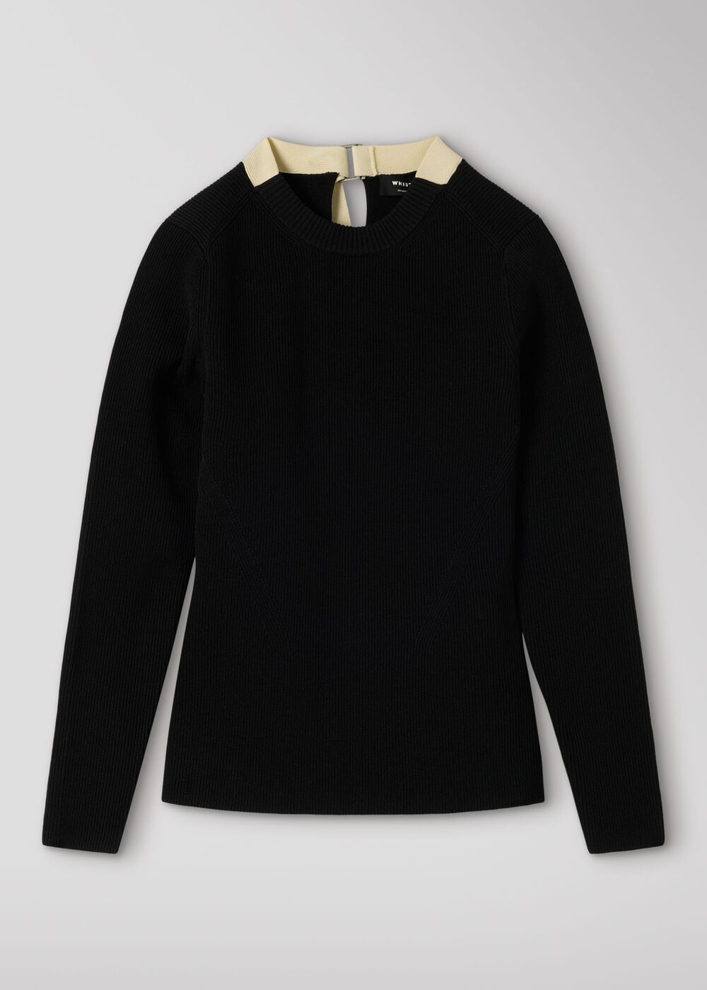 Black Tie Back Rib Knit Top