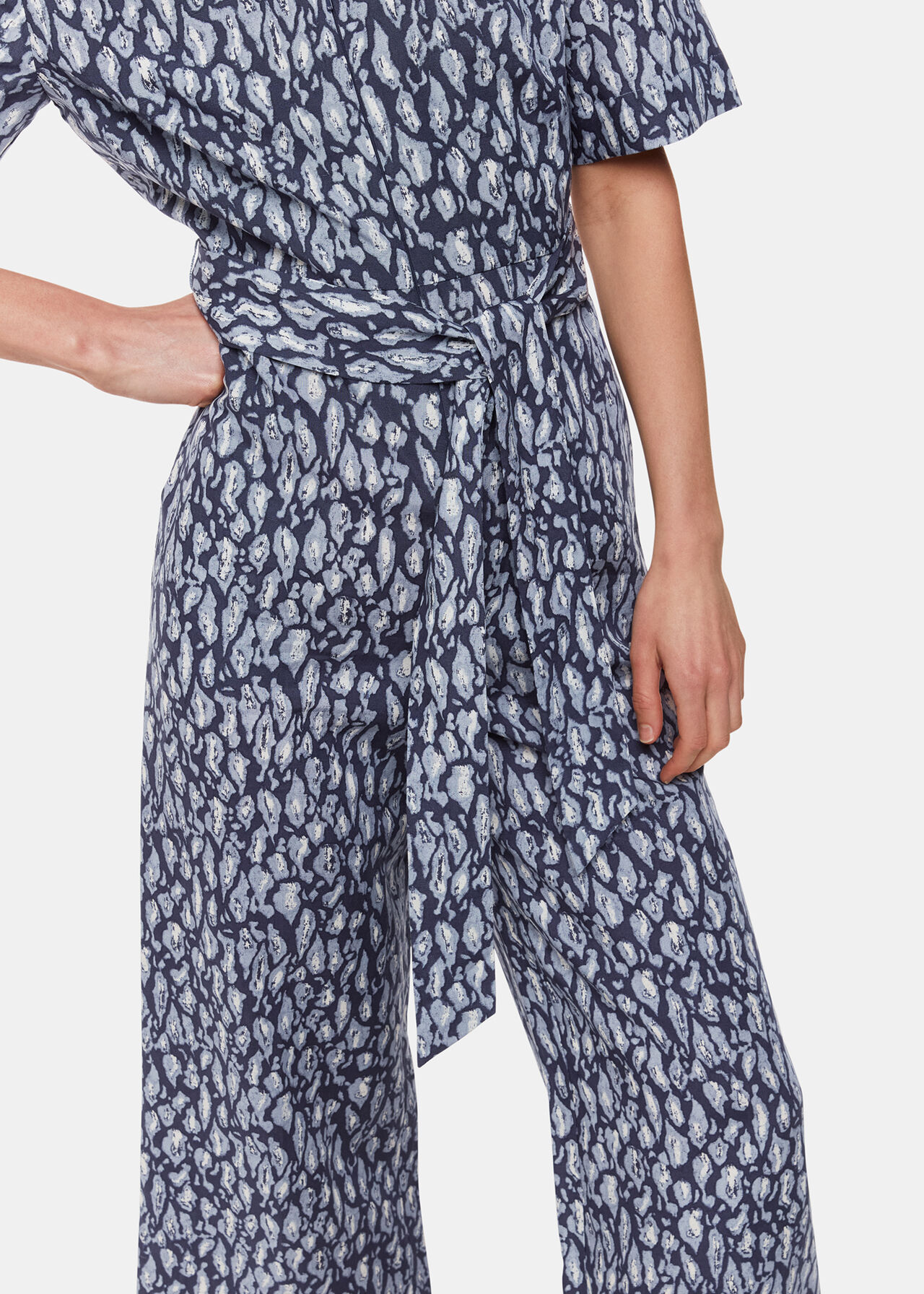 Leopard Linen Blend Jumpsuit