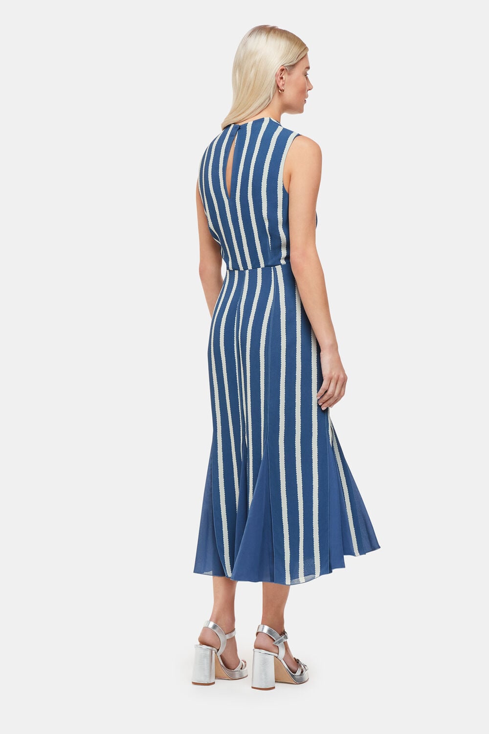 Petite Eliza Stripe Print Midi Dress