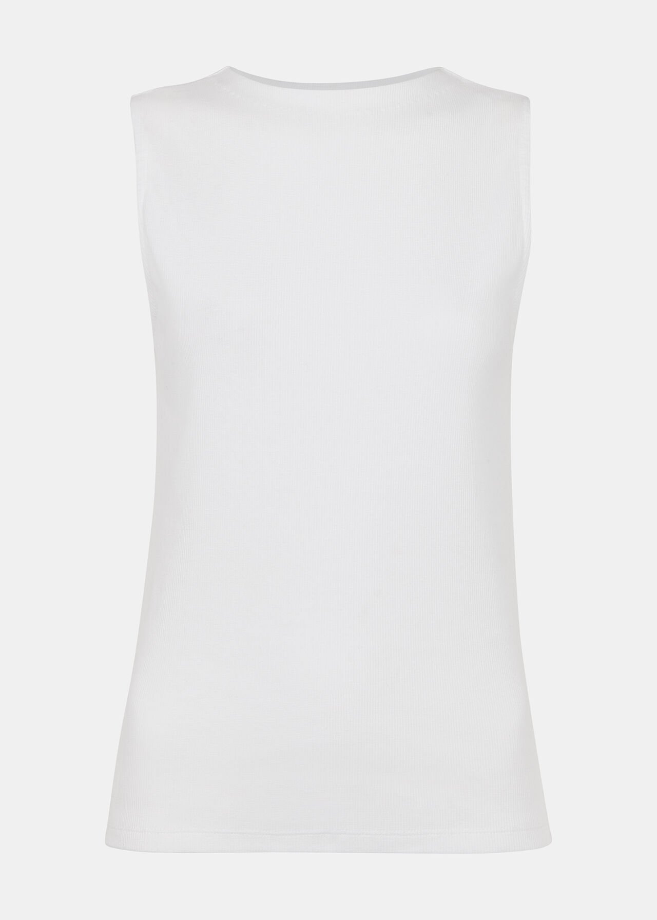 High Neck Rib Detail Tee