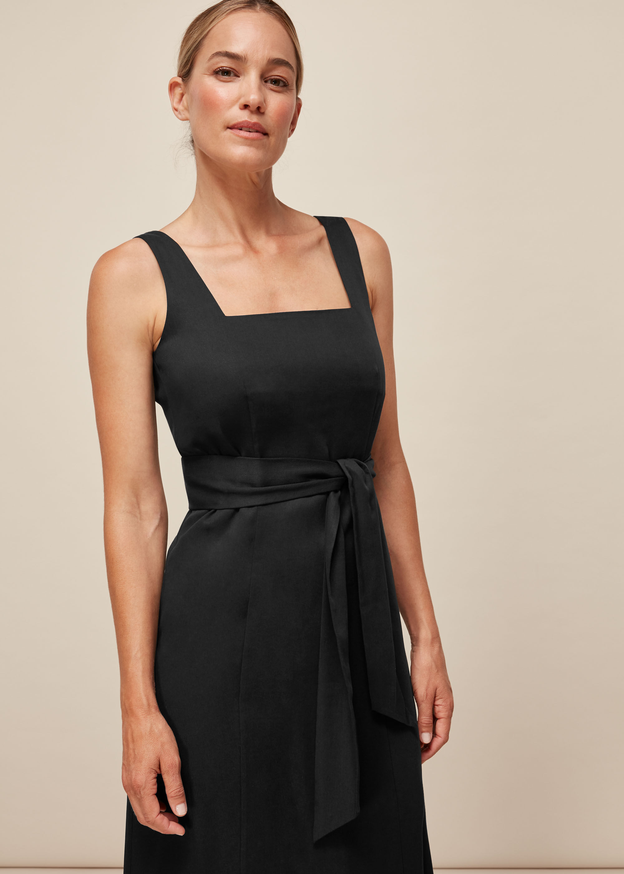 whistles black wrap dress