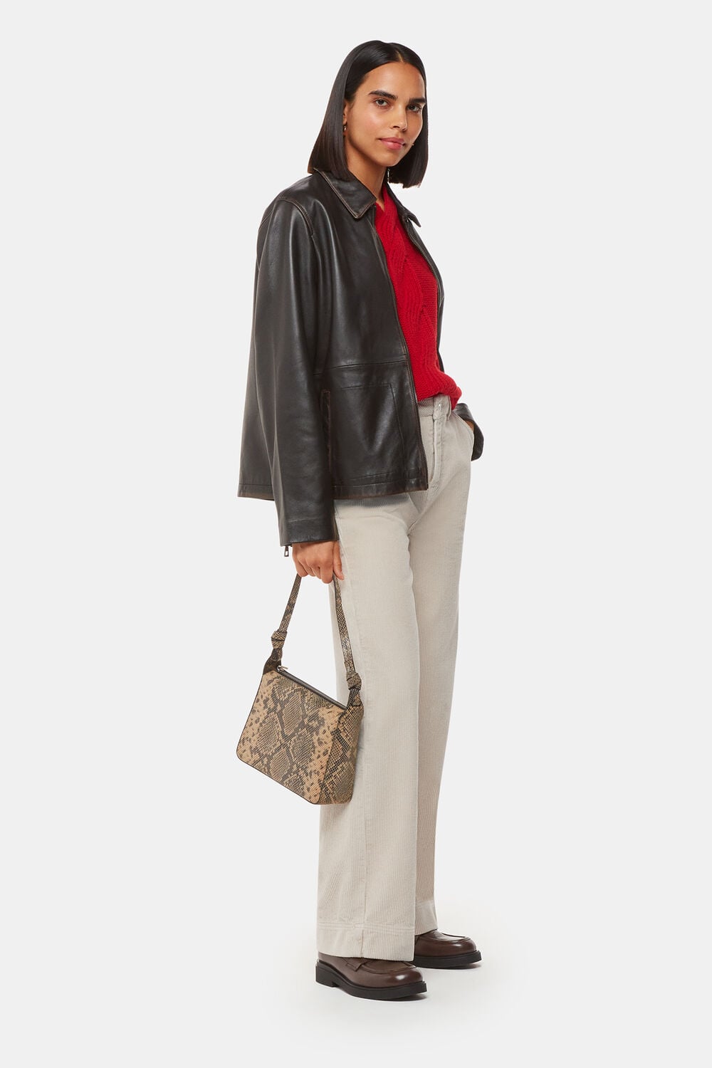 Cream Wide Leg Cord Jean