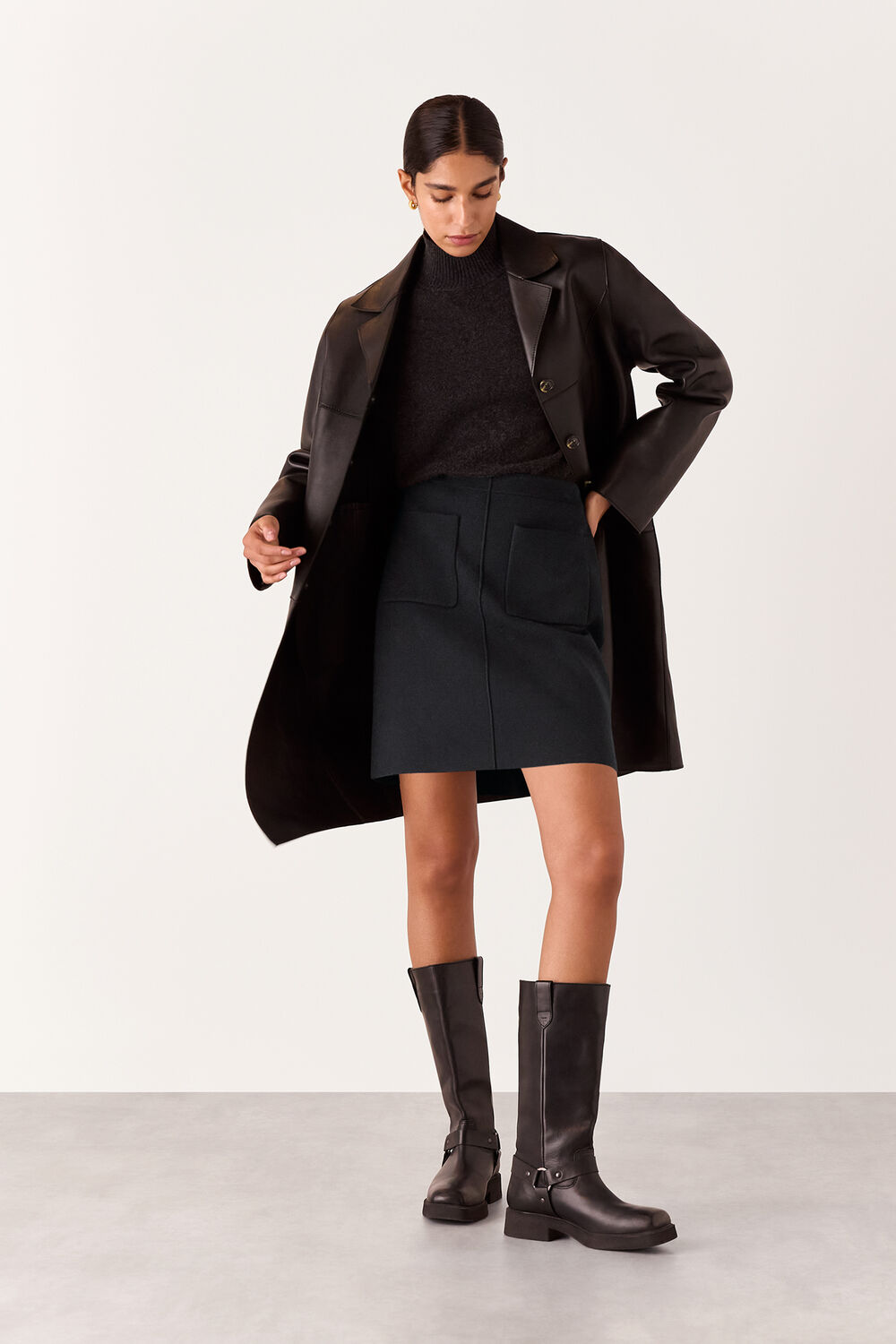 Patch Pocket Knitted Skirt