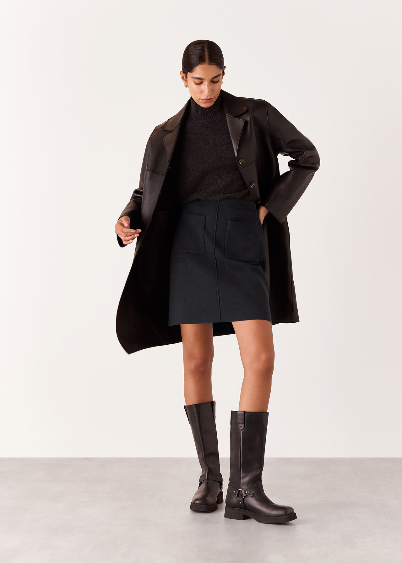 Patch Pocket Knitted Skirt