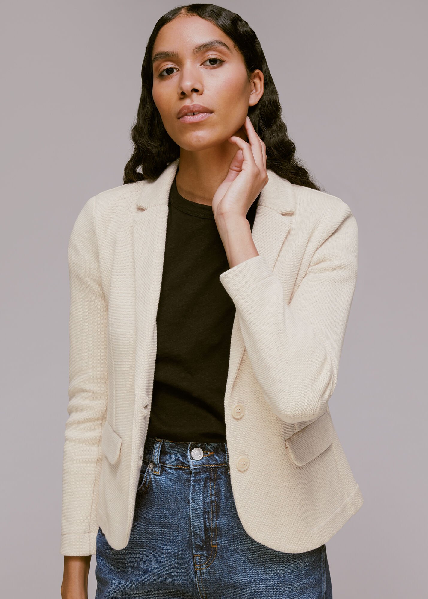 Oatmeal Slim Fit Jersey Jacket