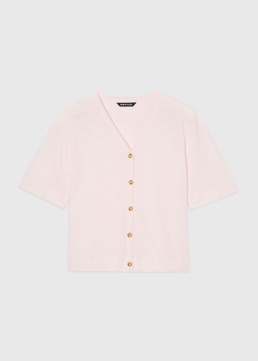 Ella V Neck Button Through Tee