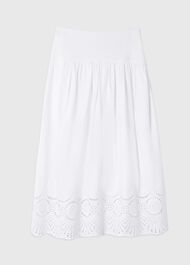Broderie Cotton Midi Skirt