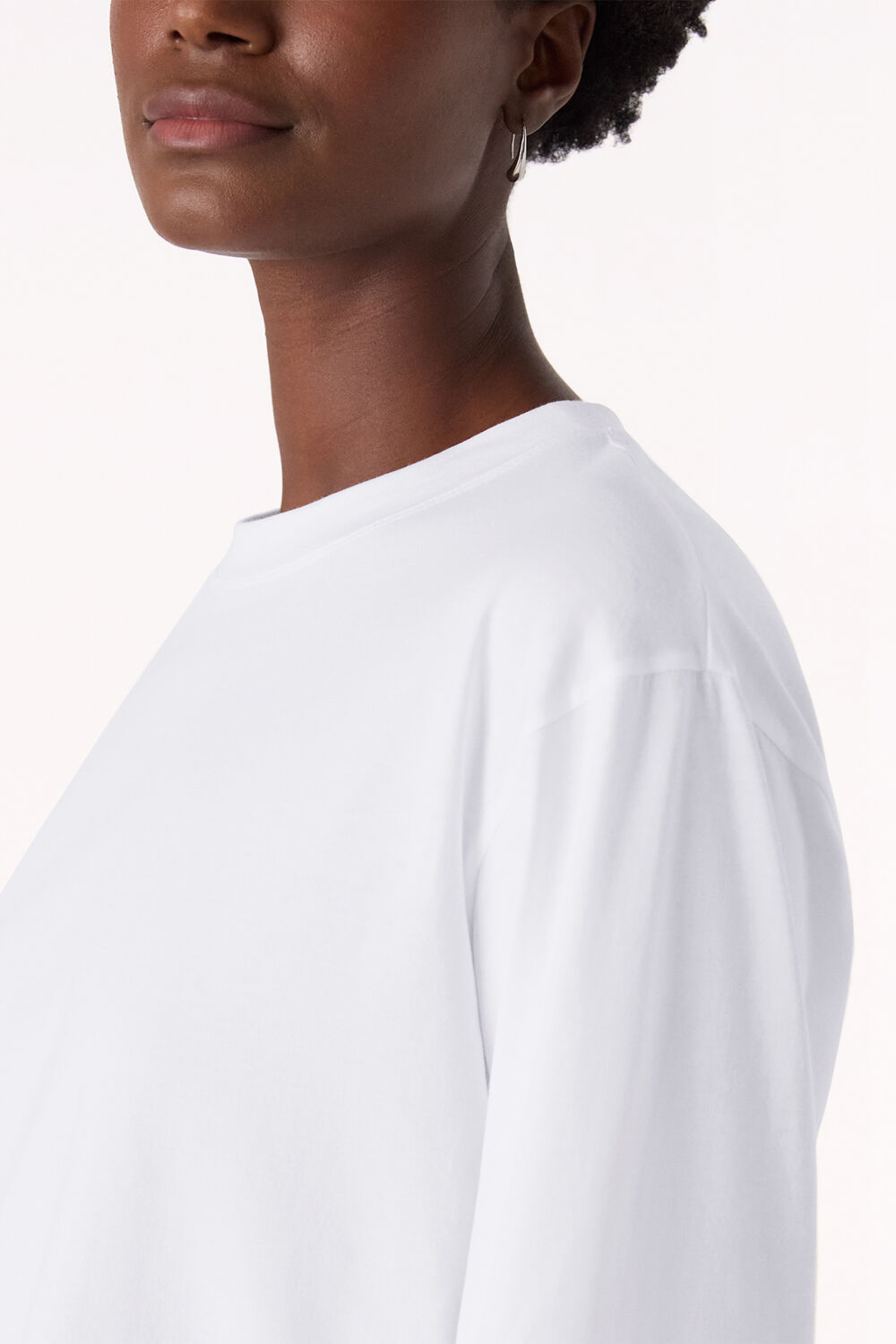 White Relaxed Long Sleeve Tee