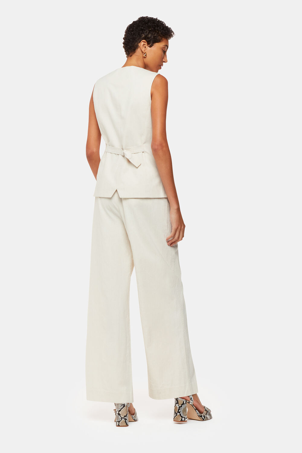 Oatmeal Lindsey Linen Blend Pants&nbsp;