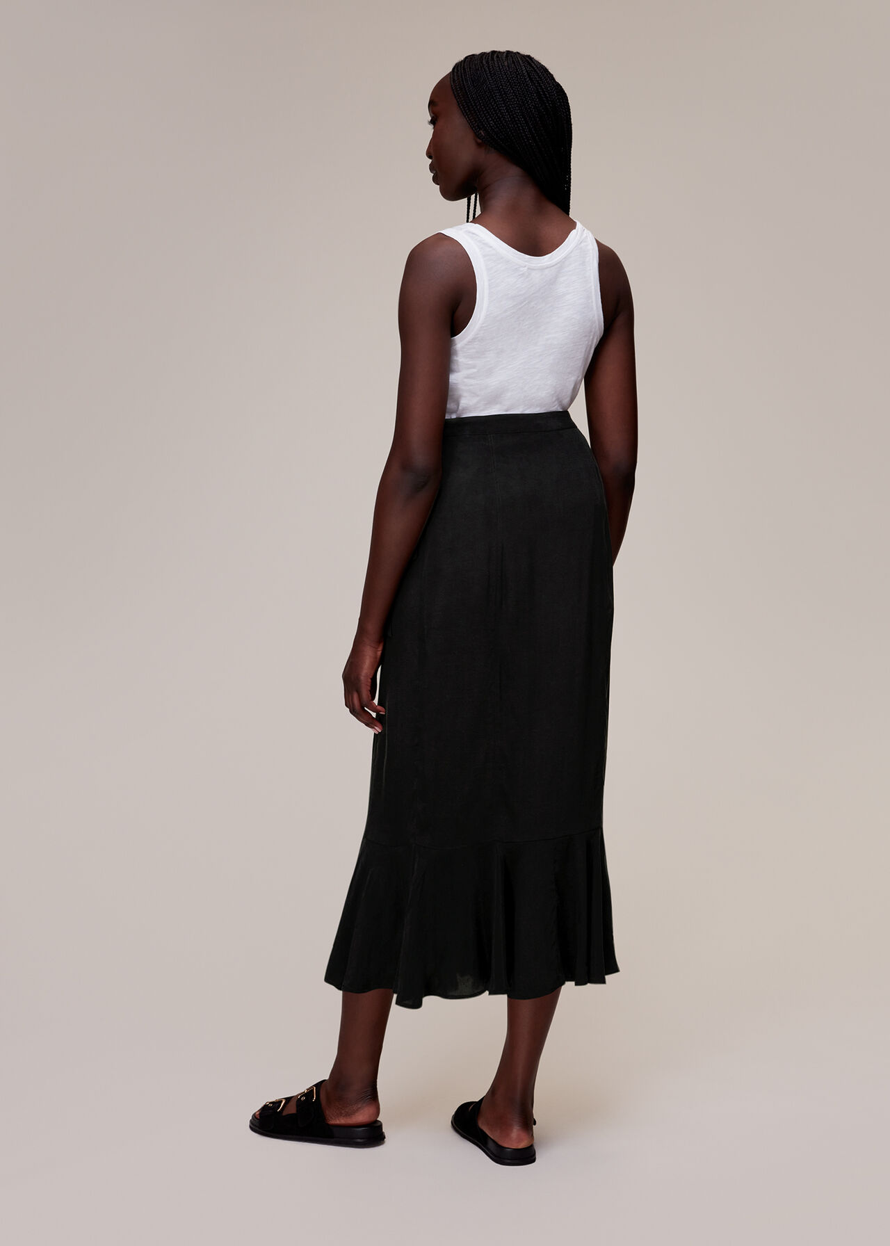 Black Charlie Wrap Skirt | WHISTLES