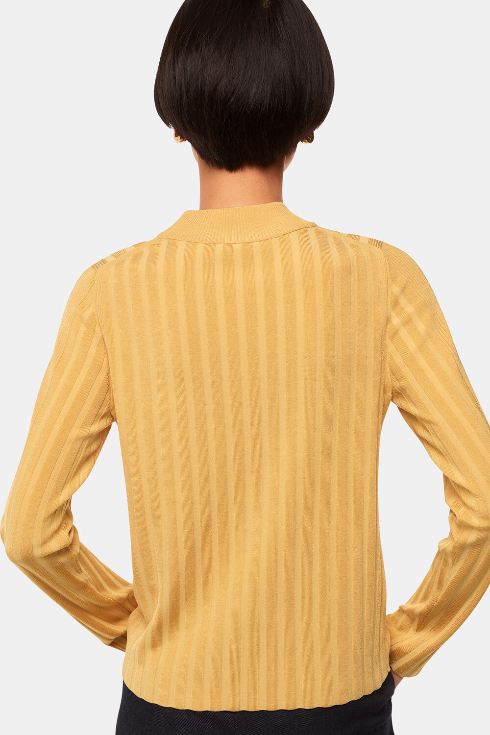 Ribbed Detail Crew Neck Knit