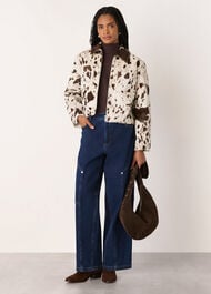 Cow Print Zip Jacket