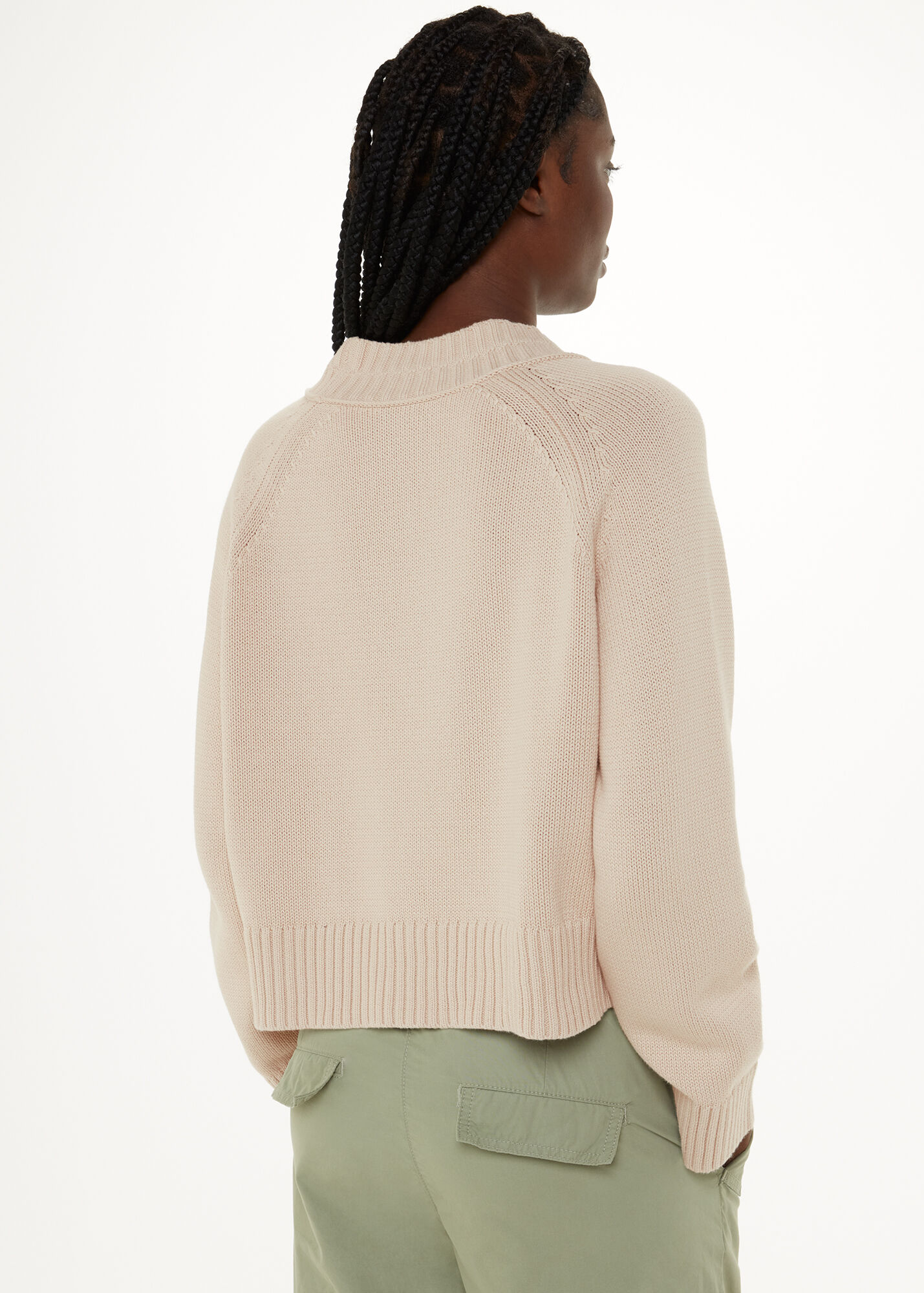 Ivory Ribbed Detail Cotton Cardigan | WHISTLES