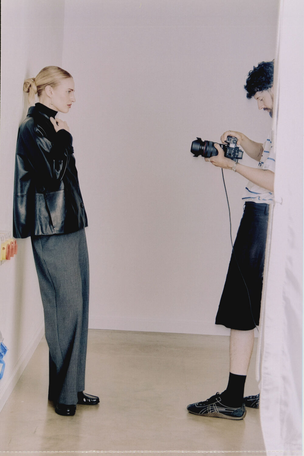 Short Leather Trench
