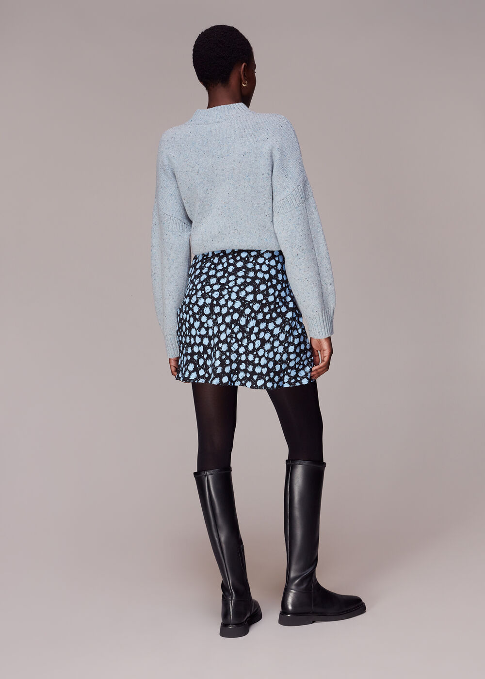 Brushed Dalmatian Mini Skirt