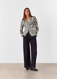 Cut Stems Button Down Blouse
