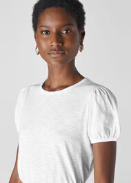 Puff Sleeve T-Shirt White