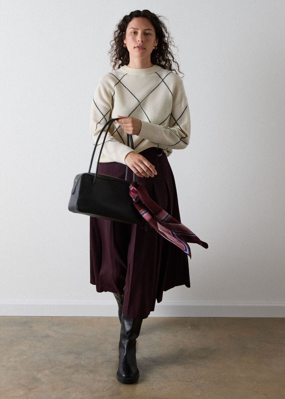 Petite Wool Blend Pleated Kilt Skirt