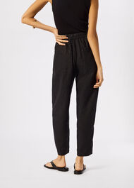 Petite Linen Barrel Leg Trouser