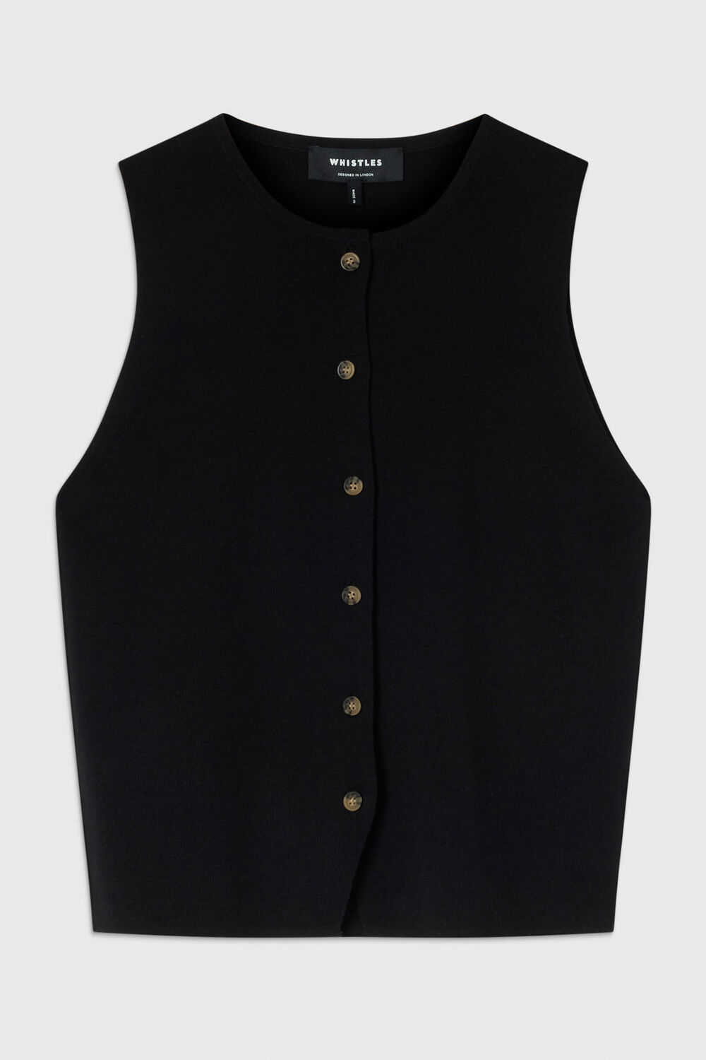 Black Lucy Button Front Knit Tank