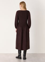 Checked Shirred Dress