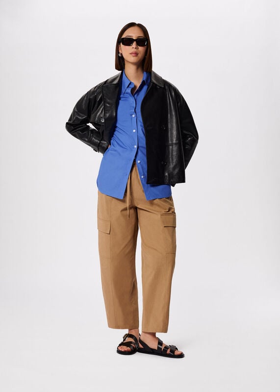 Blue Oversized Cotton Poplin Shirt