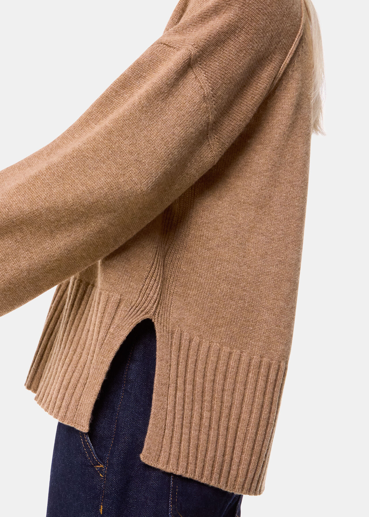 Cashmere Blend Ribbed Cardigan