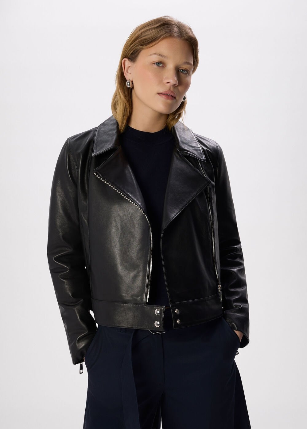Clean Zip Leather Jacket