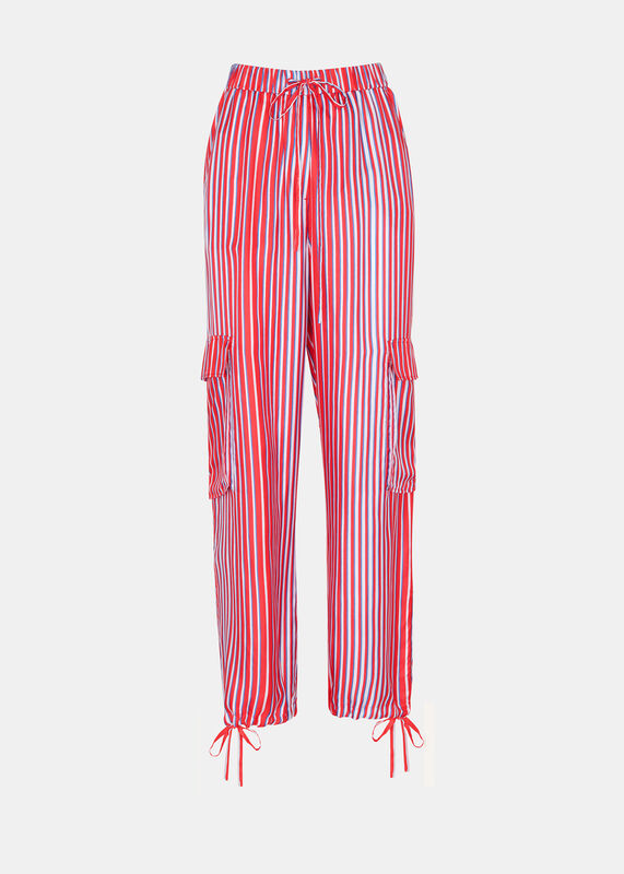 Multicolour Tangle Stripe Silk Mix Pants 