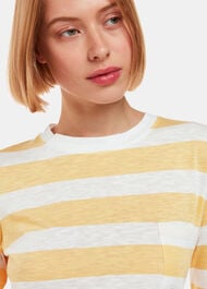 Stripe Crew Neck Pocket Top