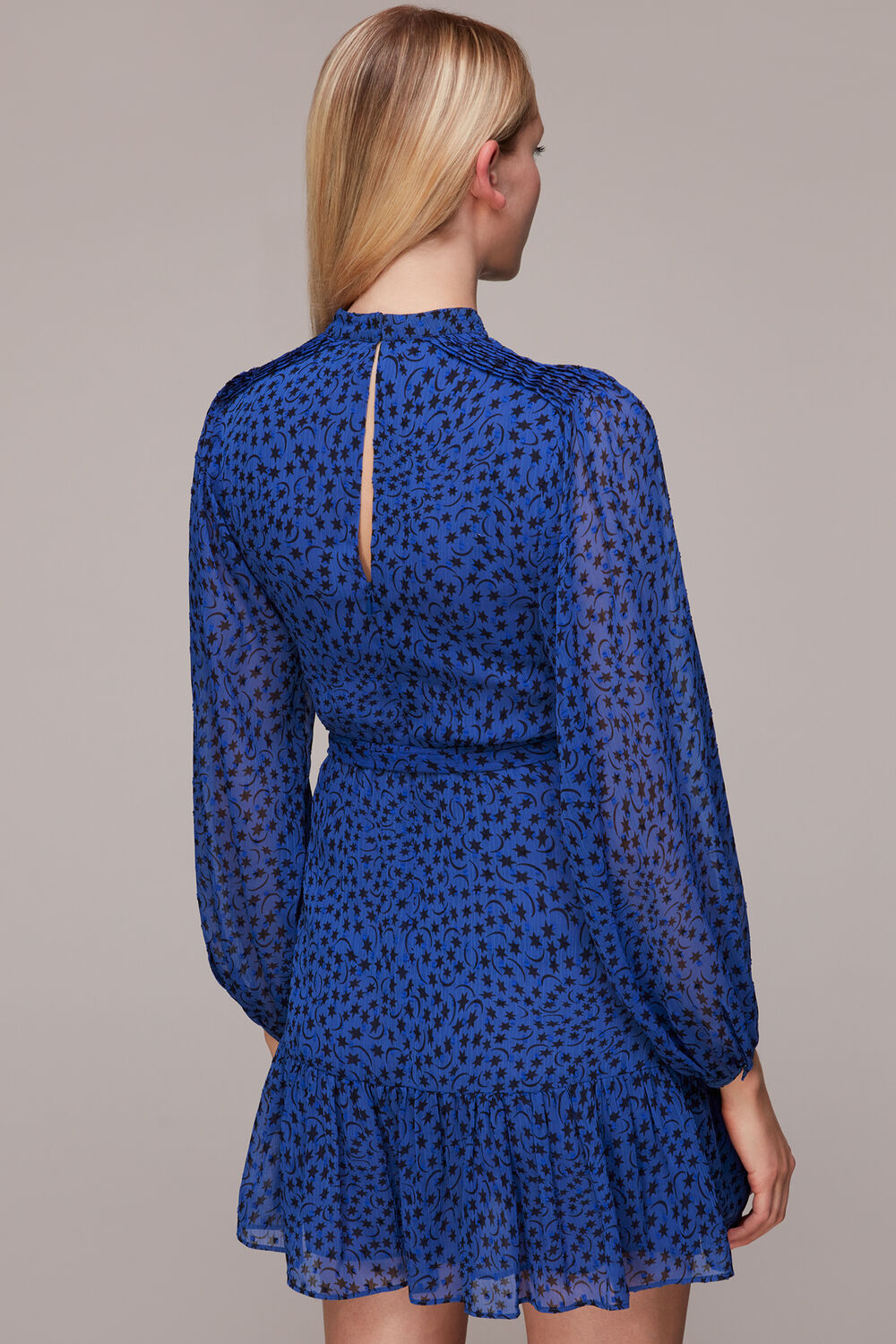 Warped Star Print Dobby Dress