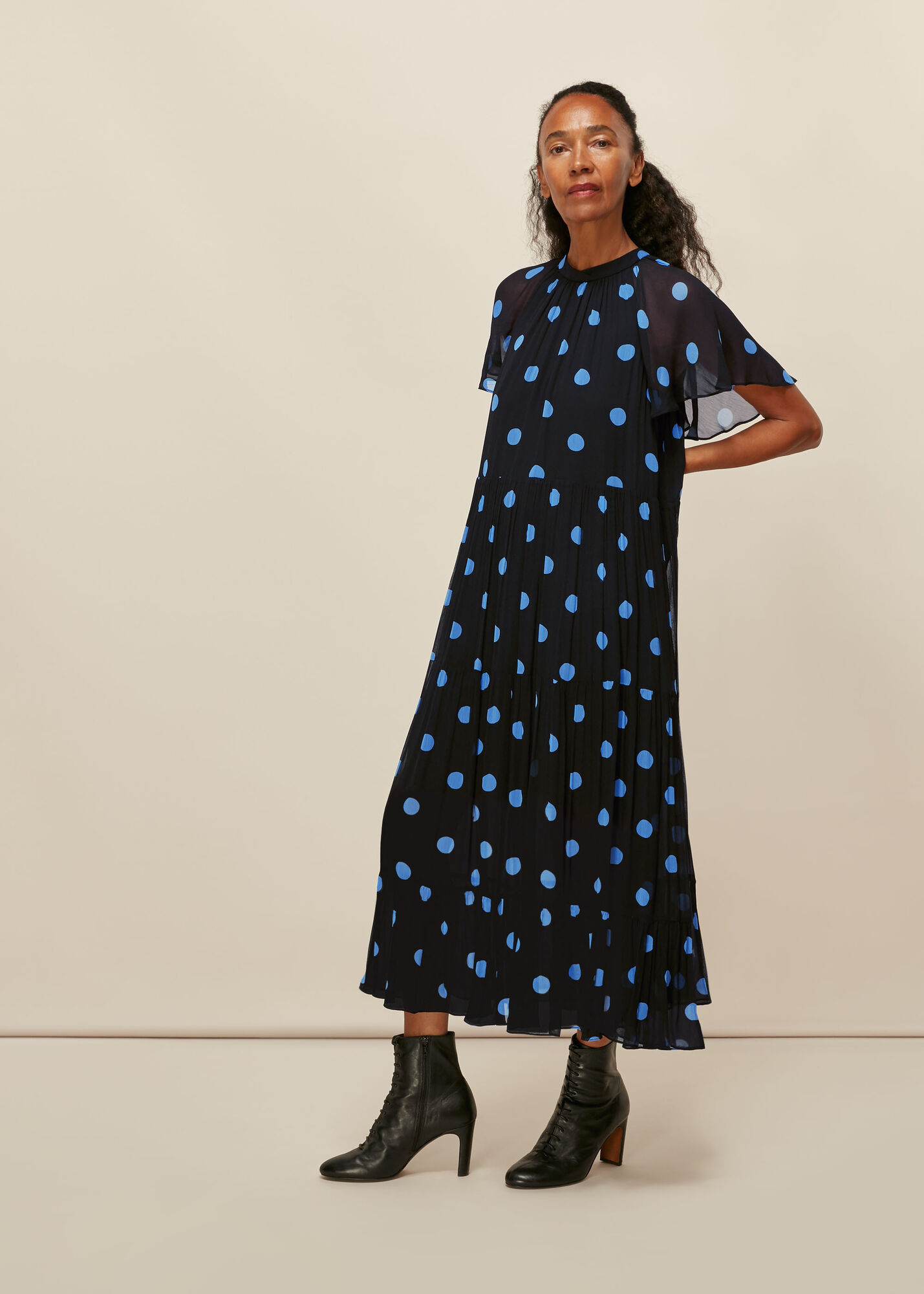 Black/Multi Margie Spot Dress WHISTLES Whistles US
