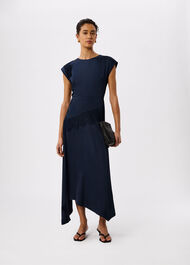 Lace Insert Asymmetric Dress