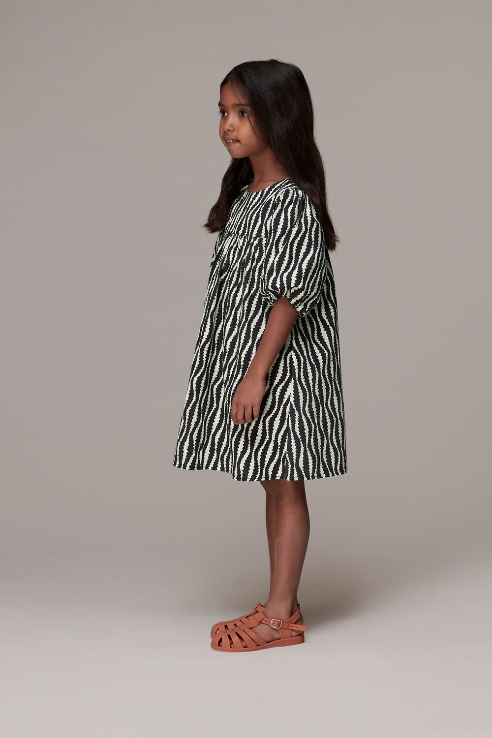 Black and White Optical Rope Phoebe Dress