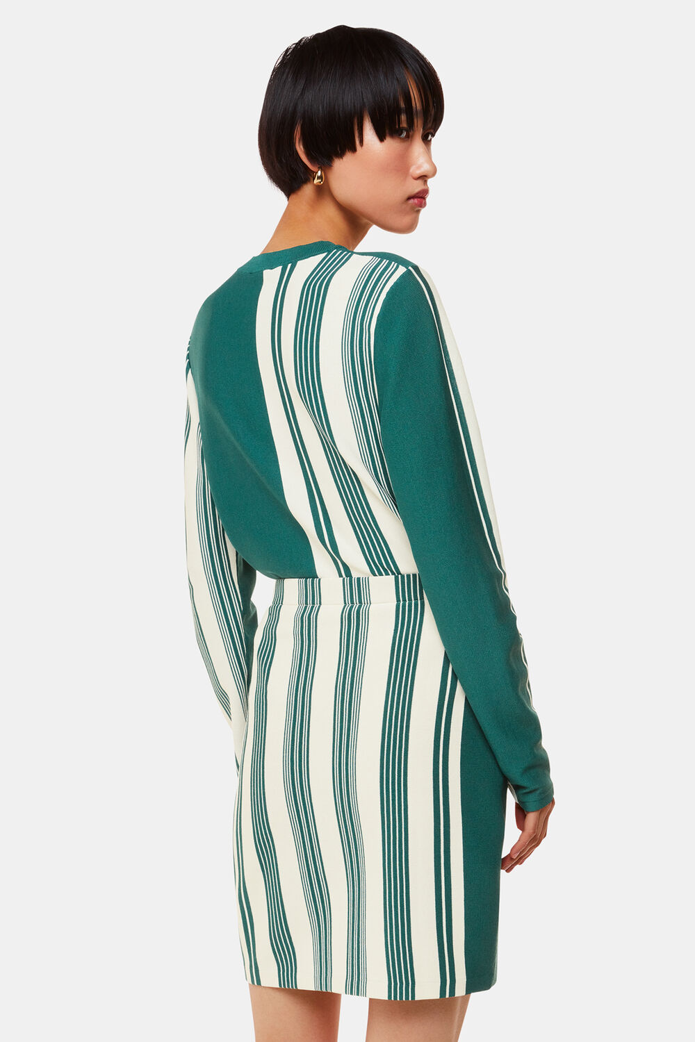 Vertical Stripe Knitted Skirt