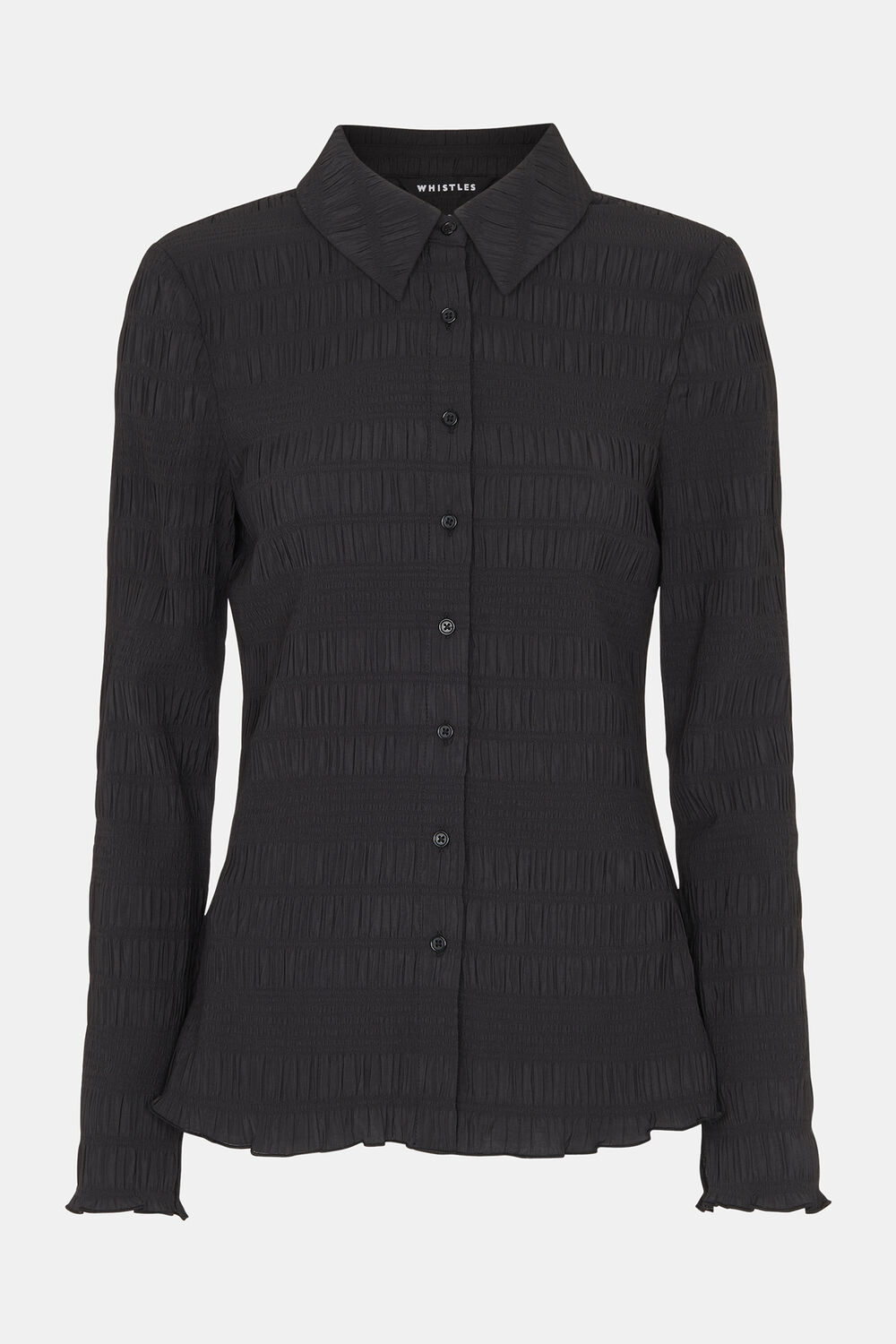 Plisse Button Front Shirt