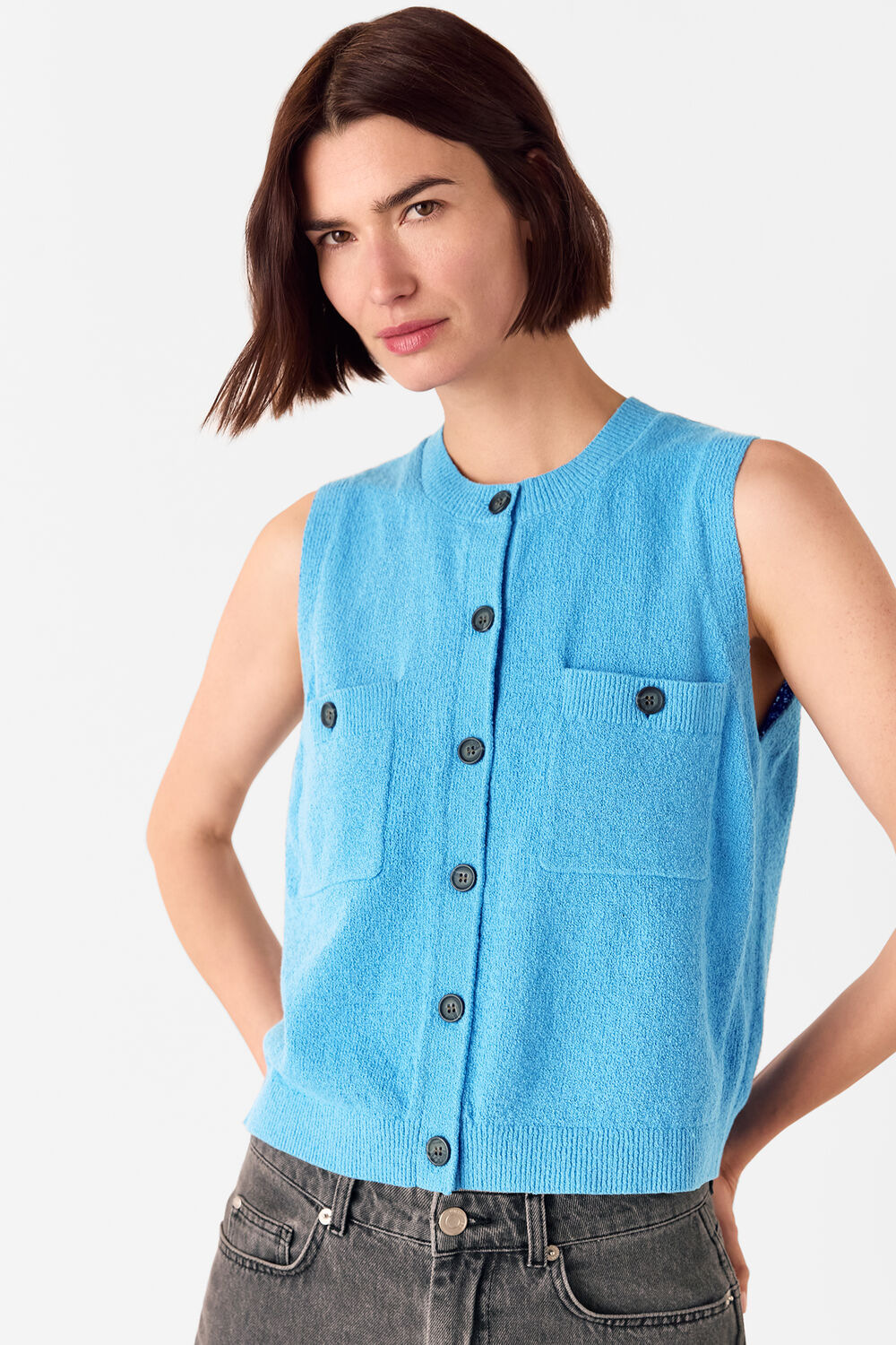 Cotton Boucle Textured Tank