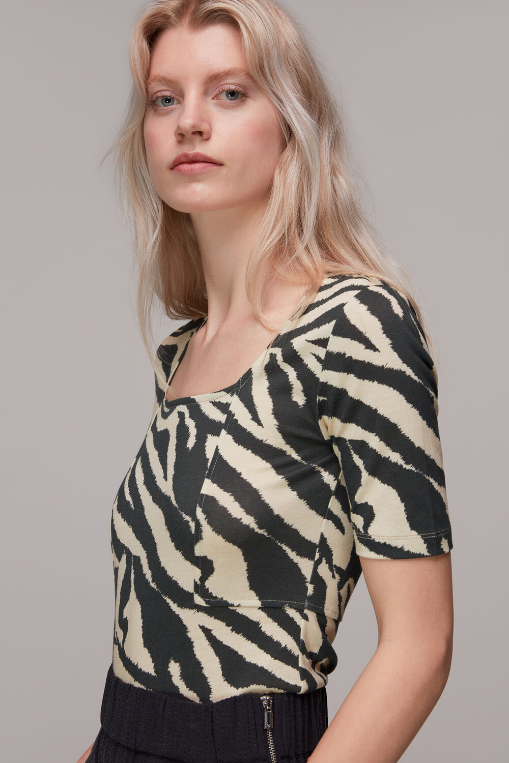 Zebra Square Neck T-shirt