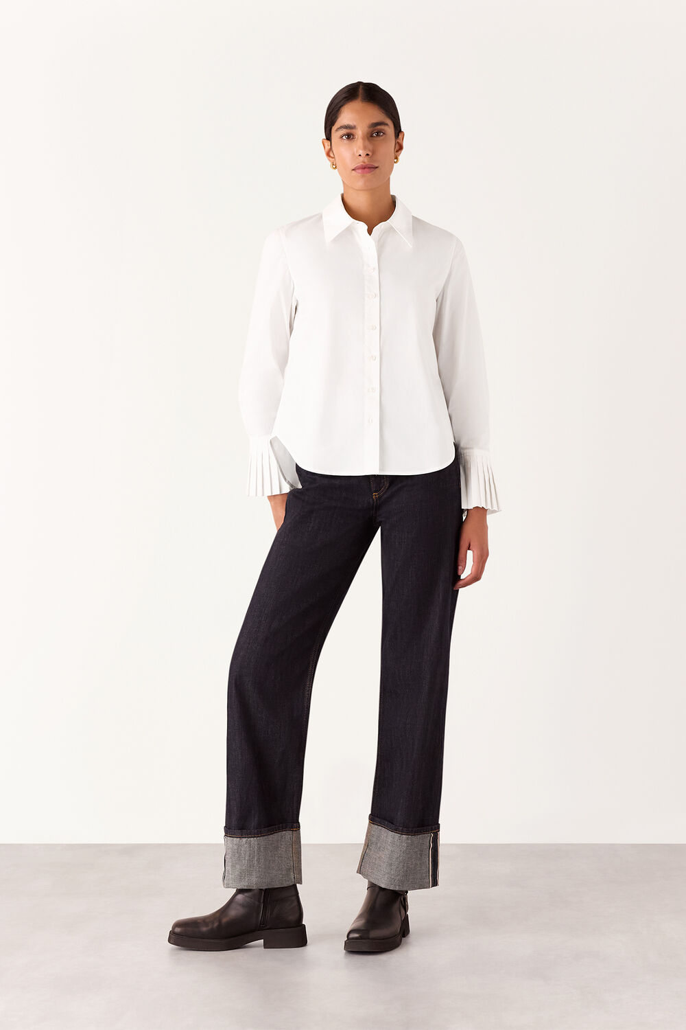 Marcy Pleated Cuff Shirt