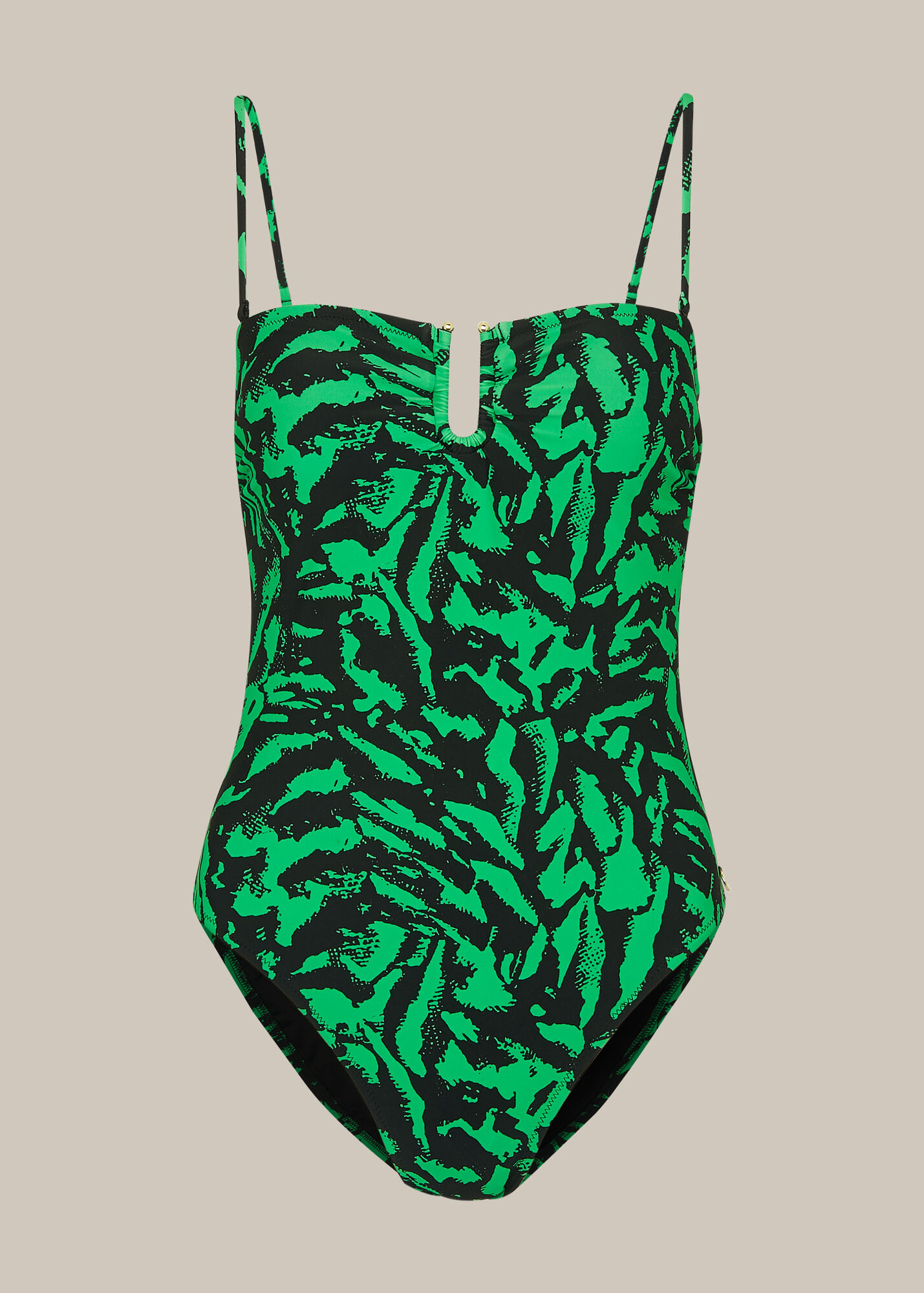 Green/Multi Tiger Animal Print Swimsuit | WHISTLES