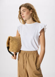 Frill Sleeve Broderie Tee