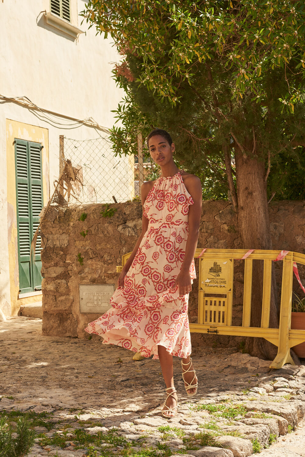 Devina Diagonal Floral Dress